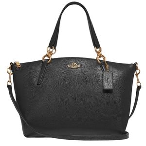 Coach small crossbody satchel in pebble leather, color black